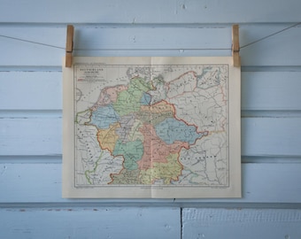 1907 Vintage Map of Germany in 11th Century
