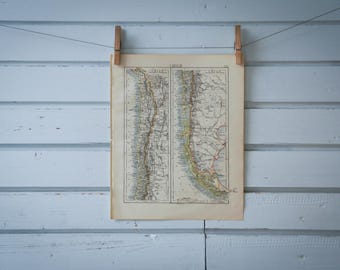 1901 Vintage Map of Chile