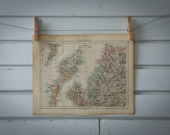 1901 Vintage Northwest Scotland Map