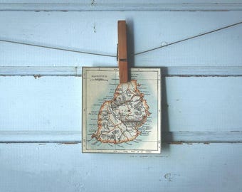 1892 Vintage Map of Mauritius