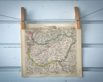 1929 Vintage Map of Hungary