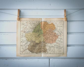 1928 Vintage New Castile Map