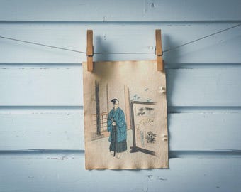 1904 Vintage Asagao Scene Illustration