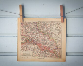 1929 Vintage West Poland Map