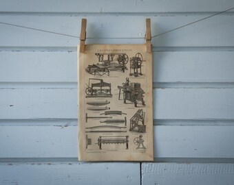 1887 Vintage Leather Manufacturing Lithograph Illustration