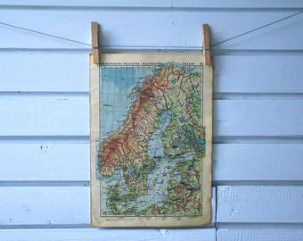 1934 Vintage Scandinavia Map