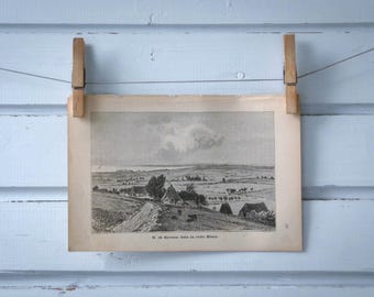 1892 Vintage Island of Møn Lithograph Illustration