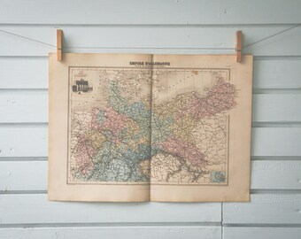 1887 Vintage Map of Germany