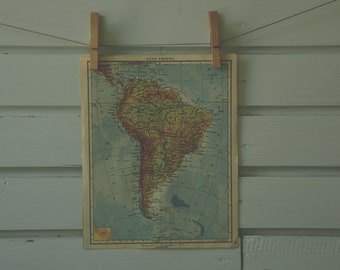 1951 Vintage South America Map