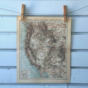 Carte vintage de l'ouest des Etats-Unis 1894