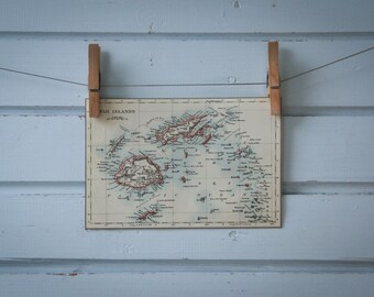 1901 Vintage Map of Fiji