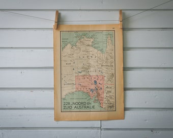 1941 Vintage Central Australia Map