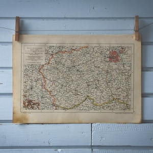 1904 Vintage Zentralpolen Karte