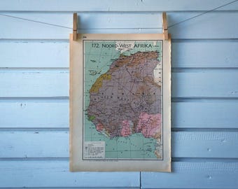 1941 Vintage Northwest Africa Map