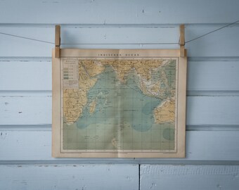 1887 Vintage Map of the Indian Ocean