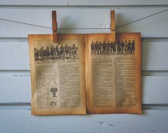 1913 Vintage Cavalry & Infantry Illustration
