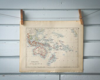 1901 Vintage Oceania Map