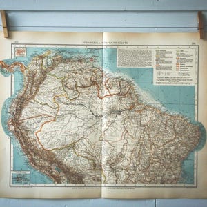 Mapa antigo de 1906 da parte norte da América do Sul