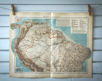 1906 Vintage Map of South America's Northern Part