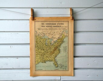 1941 Vintage East USA Map