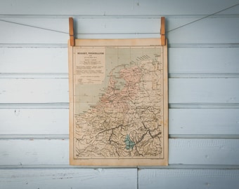 1897 Vintage Low Countries Map