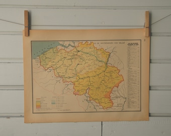 1941 Vintage Belgium Map