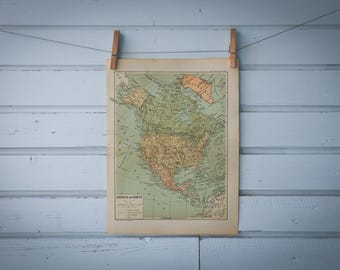 1937 Vintage North America Map