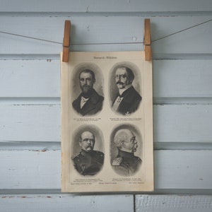 1907 Vintage Otto von Bismarck Lithograph Illustration