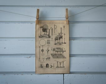 1887 Vintage Electricity Lithograph Illustration
