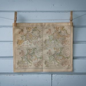Vintage kaart van de geschiedenis van Europa uit 1887