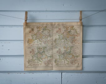 1887 Vintage Europe History Map
