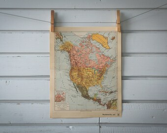 1936 Vintage North America Map