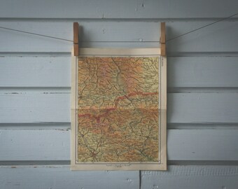 1961 Vintage North Slovenia & South Austria Map