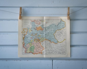 1907 Vintage Map of Germany