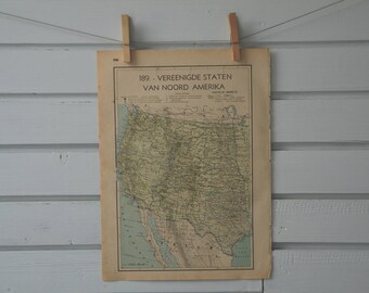 1941 Vintage West USA Map