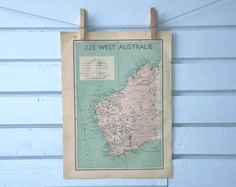 1941 Vintage West Australia Map