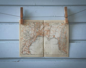 1906 Vintage Lugano Map