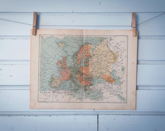 1937 Vintage Map of Europe