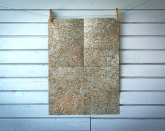 1930s Vintage South Serbia & North Kosovo Map