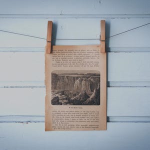 Ilustración litográfica vintage de Marble Canyon de 1888