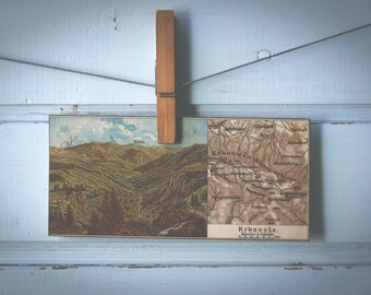 1908 Vintage Giant Mountains Chromolithograph Illustration