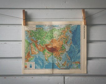 1936 Vintage Map of Asia