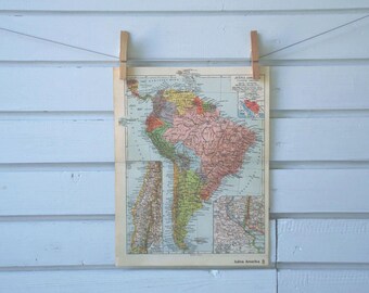 1938 Vintage South America Map