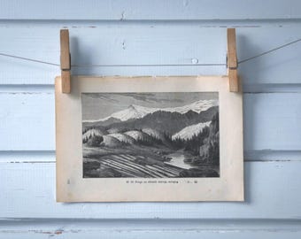 1888 Vintage Glacial Landscape Lithograph Illustration