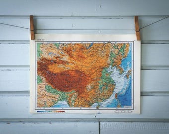 1967 Vintage Map of China