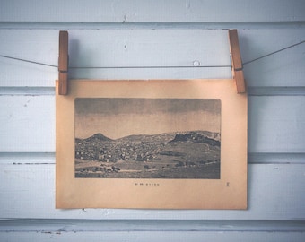 1894 Vintage Athens Lithograph Illustration