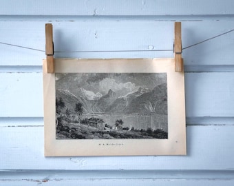 1892 Vintage Moldefjord Lithograph Illustration