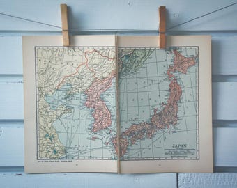1925 Vintage Map of Japan