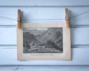 1892 Vintage Black Forest Lithograph Illustration