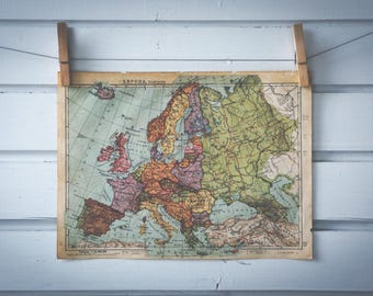 1930 Vintage Map of Europe